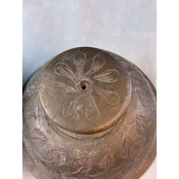 VTG Brass Elephant Claw Bells Set 2 India Engraved Crotal Camel Bells Clappers - Picture 6 of 7